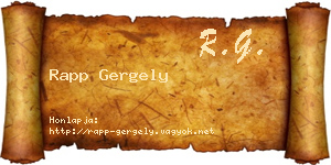 Rapp Gergely névjegykártya